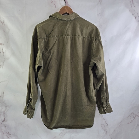 St Johns Bay Shirt Mens Medium Brown Long Sleeve Button Lightweight Bay Twill - Picture 5 of 15